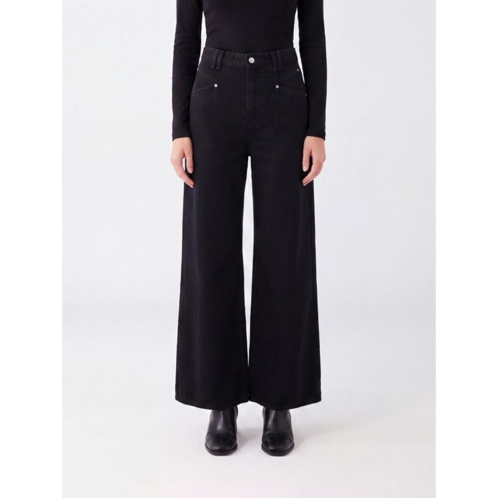 Isabel Marant Women Isabel Marant Lemony Wide-Leg Jeans In Cotton Denim